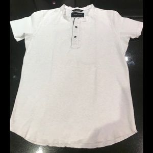 Wings+Horns white henley t-shirt